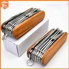 Swiss   Navy Style Pocket Knife Multi Tool   Black  Brown