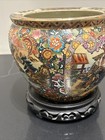 Gorgeous Large Old Antique Asian Chinese Floral Bowl Famille Planter Pot