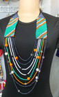 African Beaded Choker Neck Piece Unique Turquoise Necklace Statement Bohemian