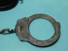 Peerless Handcuffs Co  Model 500 Nickle Plated With Key   Bianchi Leather Case