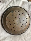 Vintage Farmhouse Shallow Copper Berry Strainer   Drainer Bowl