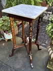 Vintage Georgian Style Mahogany Marble Top Pedestal Plant Stand Fern Table 29 5 
