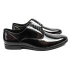 New Men s Black Tuxedo Patent Leather Round Toe Formal Dress Shoes Lace Up Azar