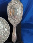Vintage Silver-plate 3 Piece Dresser Vanity Set Including Mirror  Brush   Comb