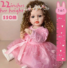 22 Inch Full Vinyl Reborn Baby Dolls Girl Realistic Soft Body Newborn Doll Gift