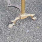 Pair Of Andirons Vintage Brass Cast Iron Fireplace 23 x11  Claw Foot Victorian