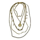 Vintage Napier Gold Tone Multi Chain Draped Pocket Watch Shape Pendant Necklace