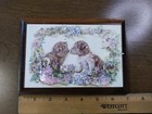 Vintage Dog   Cat Decoupage  Plaque Wooden Cute Puppy Kitten