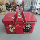 Pinocchio Tin Lunch Box Basket Wdp Walt Disney Productions 1940s Vintage 