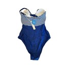 Cupshe  Xs Blue White Striped Twisted Front One Piece Swimsuit Nwt Nautical