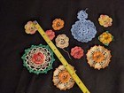 Lot Of 11 Handmade Crochet Flowers Figural Crafts Doilies