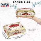 Vintage Music Box  Beige Metal Musical Jewelry Box Keepsake Box  Small Trinket J