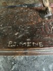 Bronze Statue Jockey W  Horse Sculpture  Signed  P j mene