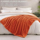 Soft Cozy Warm Plush Fleece King Size Bed Blanket Burnt Orange 90x104 Inch