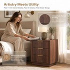 Set Of 2 Nightstands Side Tables Bedside End Tables 3 Drawers For Bedroom Black