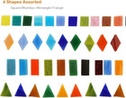 1050 Pieces Mixed Shapes Glass Mosaic Tiles For Crafts  Colorful Stained Glass P