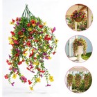 4pcs Artificial Faux Violet Vines Uv Resistant Hanging Flowers Outdoor Decor