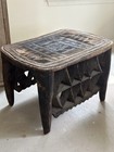 Carved African Nupe Wood Table Or Stool Vintage