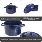  Usa C20666-1062810w Speckled Enamel With Lid  4 Quart  Blue 4 Quarts Stock Pot