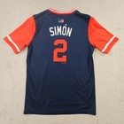 Majestic Angels Jersey Shirt Kids Xl 18 20 Blue Red Excellent Simon 2 Mlb Tee