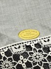 Vintage Austrian Linen Wedding Hanky Netted Lace Floral With Tag