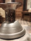 Vntg Hagness Etched Pewter Norwegian Candle Holder Viking Scandinavian Mcm     