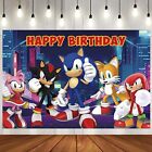 Sonic The Hedgehog Happy Birthday Backdrop 5x3 5ft Birthday Party Decoration