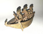 Ashanti Gold Weight Antique Bronze African Tribal Figurine Boat Canoe
