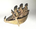 Ashanti Gold Weight Sand Cast Bronze African Tribal Figurine Boat Canoe Antique