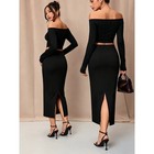Regular Fit Solid Color Skirt For Women 2026 Elastic Waist Casual Office Slimmin