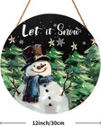Winter Snowman Sign For Front Door Decor Christmas Snowman Wood Door Hanger For