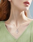 925 Sterling Silver Rose Heart Initial Letter C Necklace For Women   