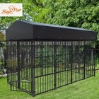Large Dog Kennel W  Feeding Door Heavy Duty Dog Run Playpen Fence W  Roof Cover