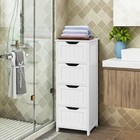 4 Drawers Bathroom Floor Cabinet Storage Organizer White Free Standing Cabinet