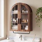 Bathroom Medicine Cabinet  Arched Wall Mounted Storage Cabinet With Glass Doors