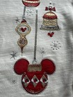 Nwot Disney  Parks M Mickey Mouse Christmas Ornaments Sequin Crew Sweatshirt