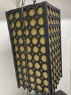 1970 Mid Century Black Gothic Revival Swag Hanging Light