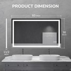 60x36  Led Bathroom Mirror Touch Lighted Vanity Mirror Dimmable Tempered Glass