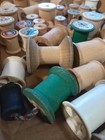Lot Of 60 vintage Wooden Spools Asst Sewing Thread Various Colors Brands Sizes