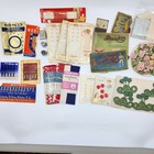 Vintage Sewing Notions Lot Of 2 Fasteners Buttons Appliques Needles Hook eye