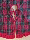     Vintage Northern Reflections Christmas Tree Skirt Tartan Plaid Red Ruffle 90s
