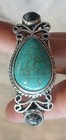 Vintage Sterling Silver Turquoise Cuff Bracelet 