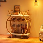 Gold Bar Carts 2 Tiers Rolling Home Serving Cart With Wine Rack And Wheels mo   