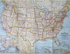 1961-7 July Vintage Map Of The United States Usa Us National Geographic  549 
