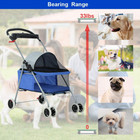 Pet Cat Dog Stroller 4 Wheels Jogger Puppy Travel Carrier Portable Doggie Cage S