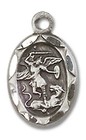 Sterling Silver Saint Michael The Archangel Medal Pendant Necklace 18  Chain