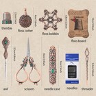 Embroidery Scissor Set  Vintage Supplies  Needle Case  Sewing Awl  Thimble  F   