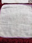 3-fine Linen Handkerchiefs 1930-40 Tatted Lace Blue Purple White  1-plain  desc 