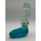Resin Mermaid Figurine Turquoise Blue Frosted Coastal Decor Sculpture F464