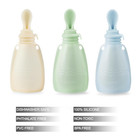 3 Pack Silicone Baby Food Pouches  Reusable Squeeze Pouches For Toddler With 3 S